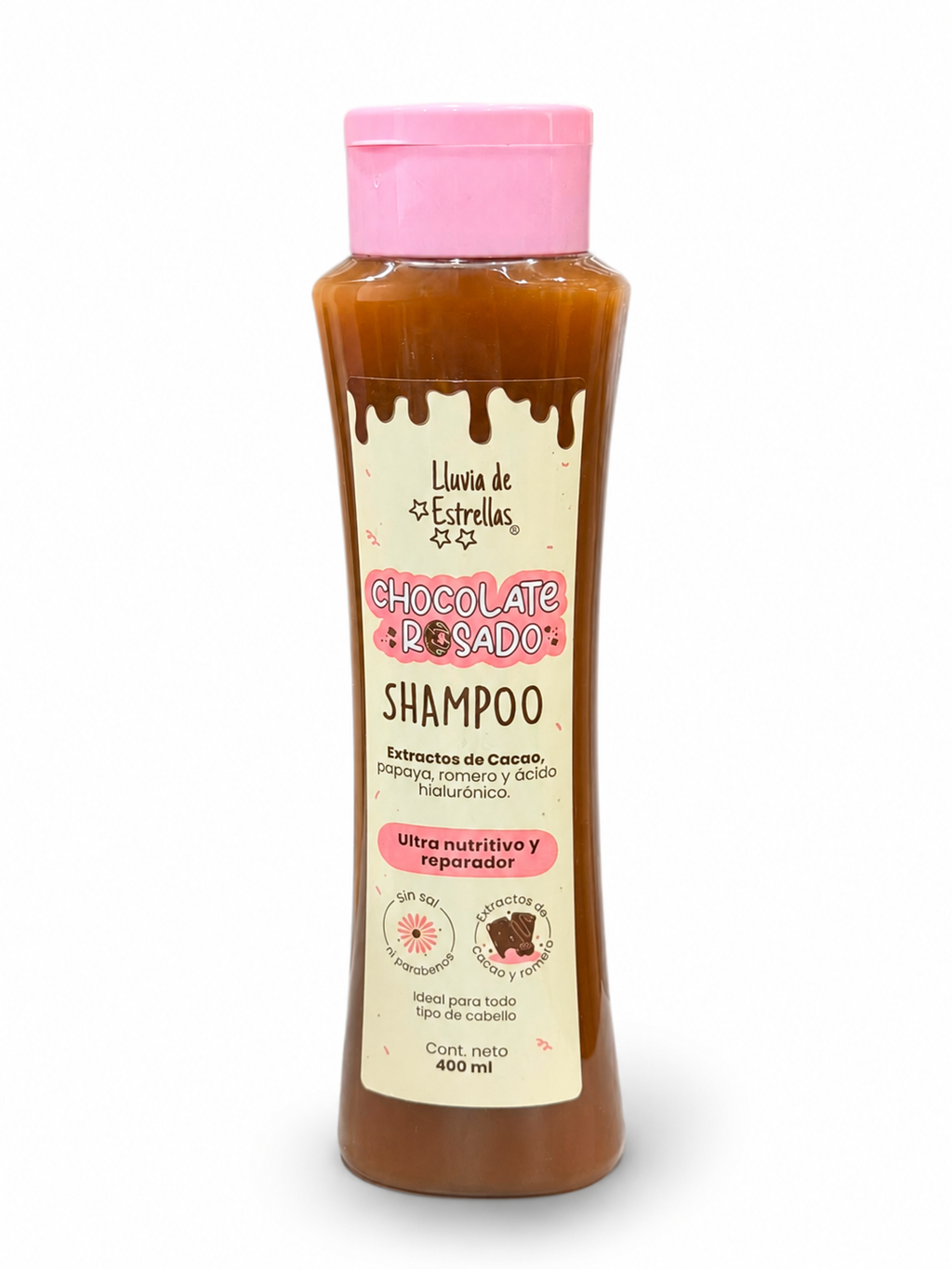 Shampoo Chocolate Rosado 400ml Lluvia De Estrellas