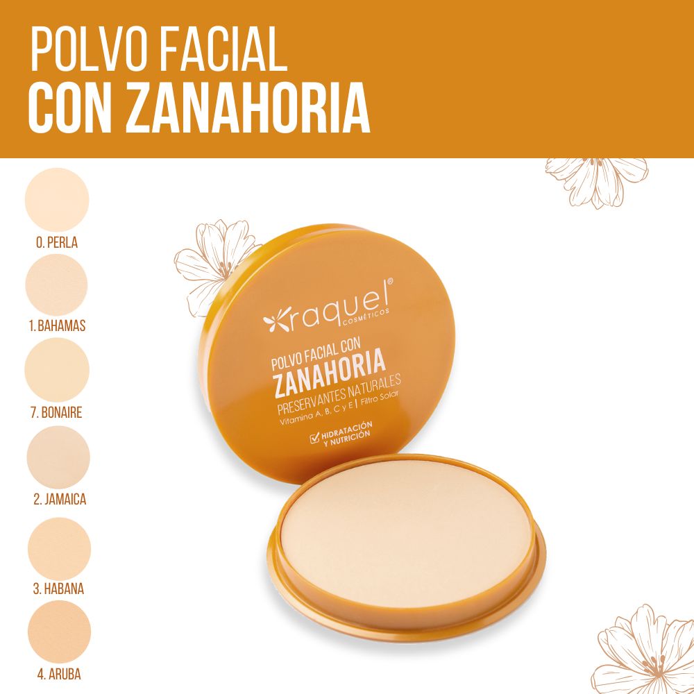 Polvo Facial Con Zanahoria para piel Mixta o Seca Raquel