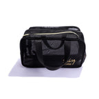 Cosmetiquera Malla Negra Doble Bolsillo