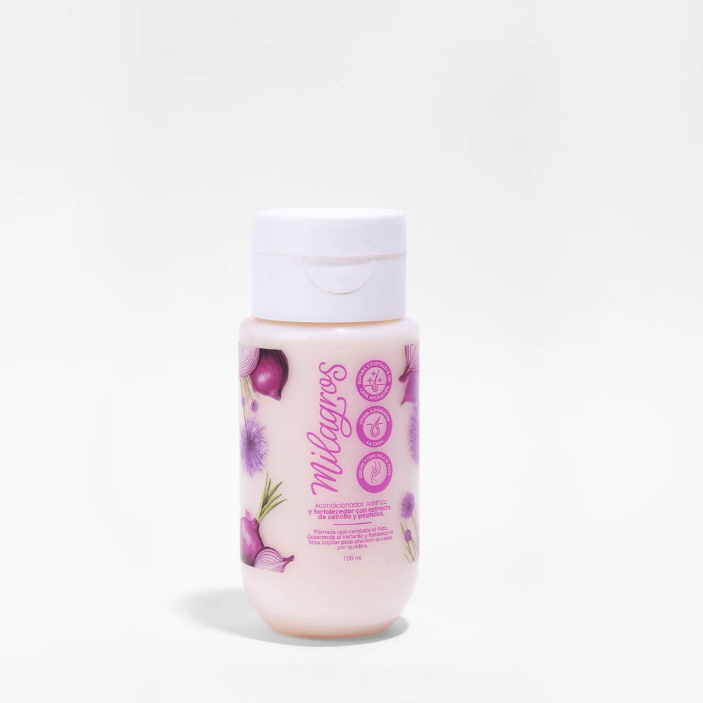 Mini Acondicionador Antifrizz y Fortalecedor Con Extracto de Cebolla y Peptidos Milagros *100ml*