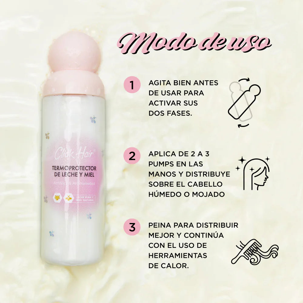 Termoprotector Leche y Miel Click Hair *150ml*