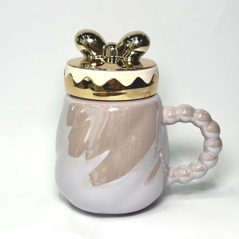 Mug Cerámica Tapa Moño