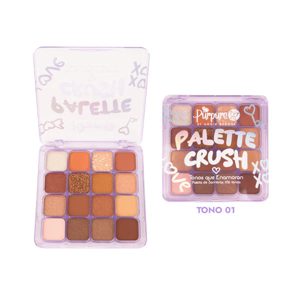 Paleta De Sombras Crush X16 Tonos Purpure