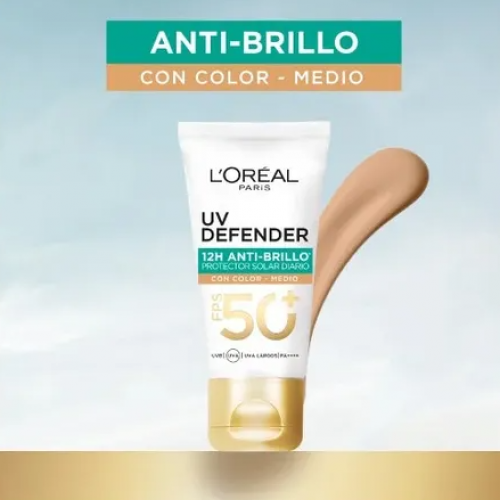 Protector Solar Loreal Anti-Brillo Color Medio SPF50 *40GR*